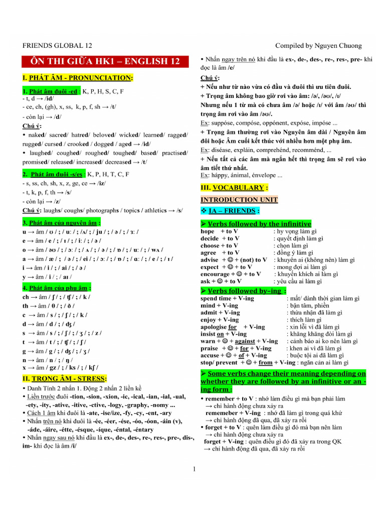 English 12 t ng n thi gi a hk1 friends global shared pdf