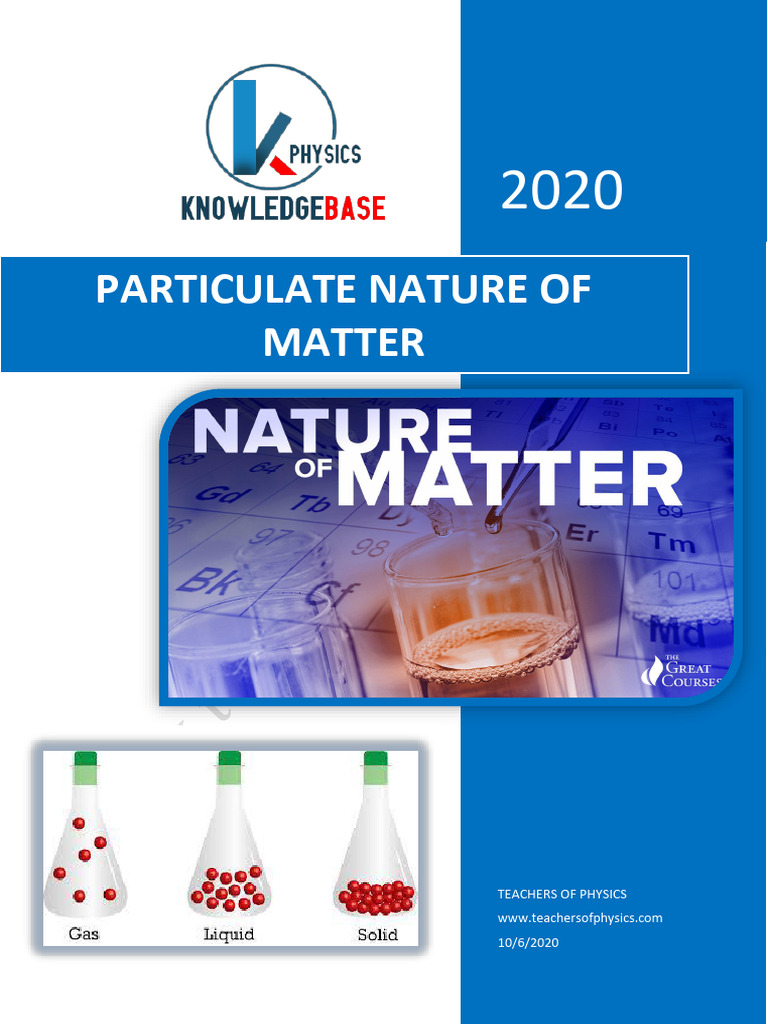 Particulate Nature of Matter | PDF | Gases | Liquids