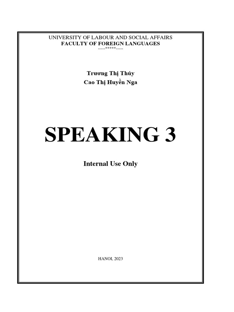 Speaking 3 - Bản in Sách | PDF | International English Language Testing ...