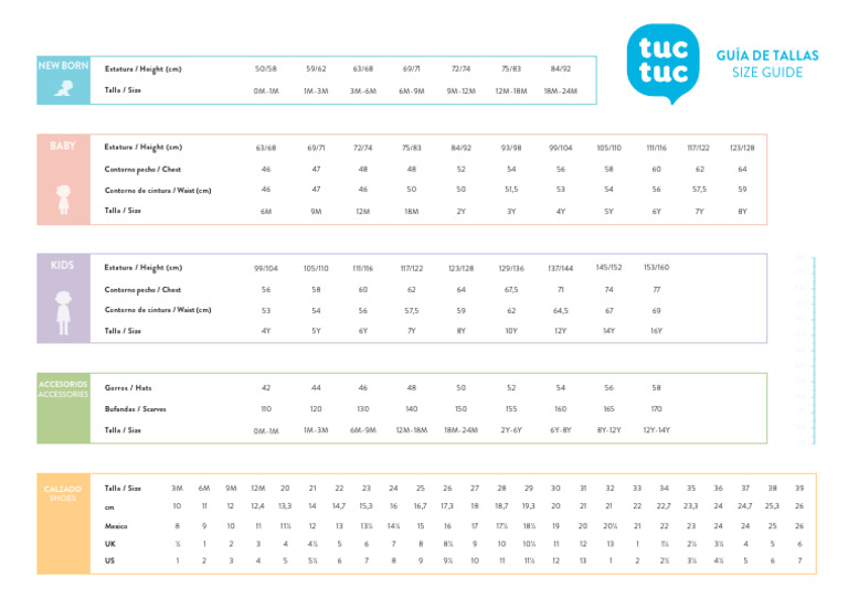 Bershka and Tuc Tuc Size Guide | PDF | Clothing