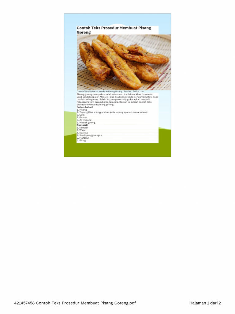 Contoh Teks Prosedur Membuat Pisang Goreng - PDF 20241027 205042 0000 | PDF