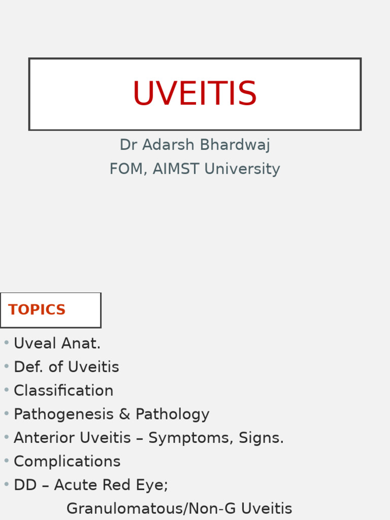 Uveitis (Revised) | PDF | Medical Specialties | Clinical Medicine