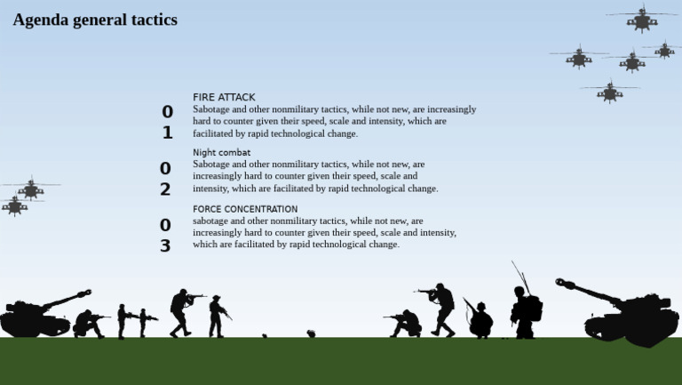 20204-Military Powerpoint Template-Agenda General - Tactics 16-9 | PDF ...