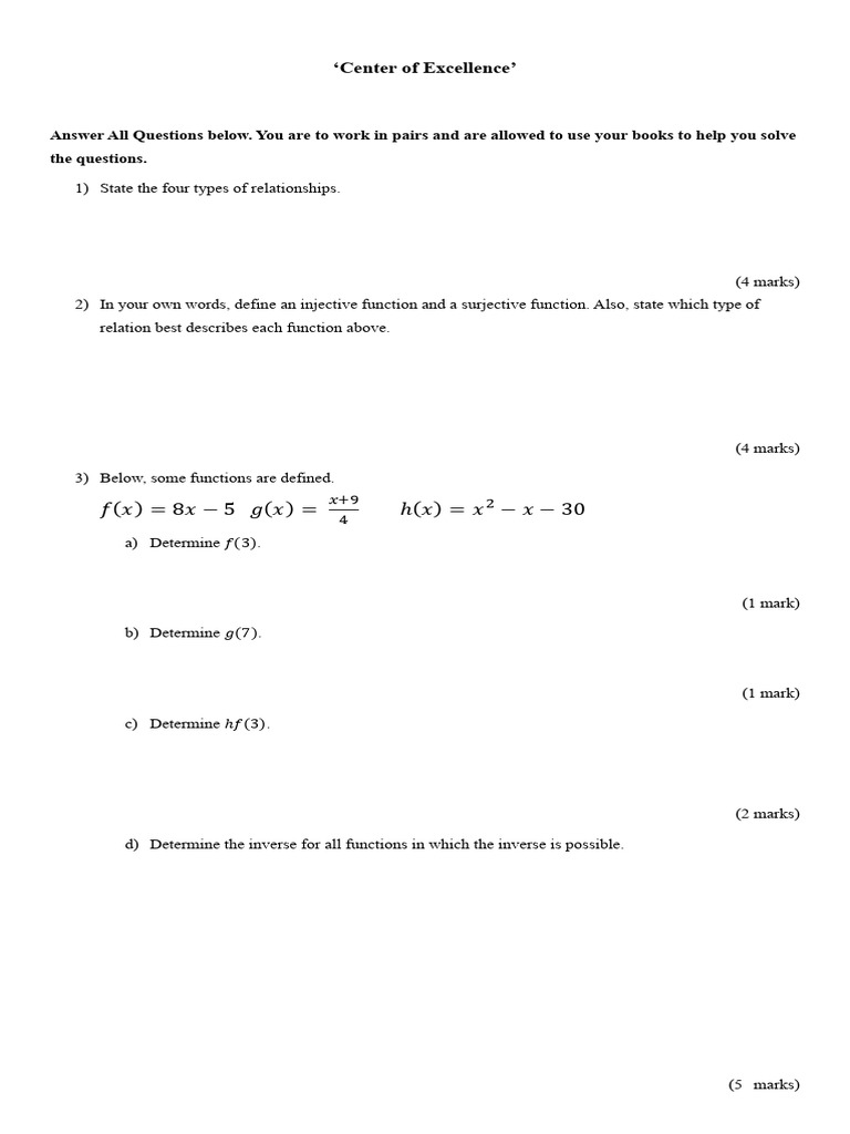 Integrated Math Assessment Guide | PDF | Function (Mathematics ...