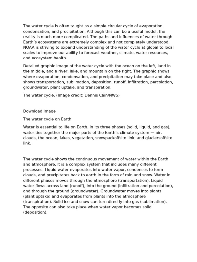 Water Cycle Pdf