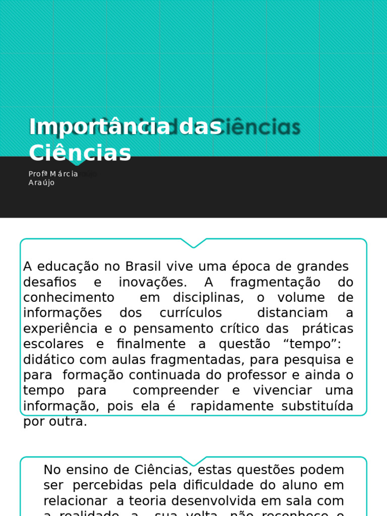 Apresentação 2 - Ensino de Ciências | PDF | Science | Conhecimento