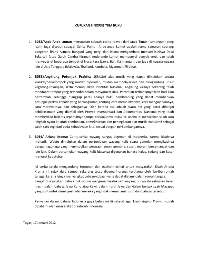 Cerita Rakyat Ande Ande Lumut Dalam Bahasa Jawa Adat Budaya Indonesia