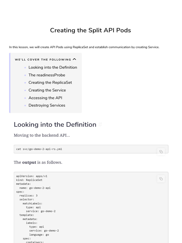 Create API Pods with ReplicaSet | PDF | Computer Engineering ...