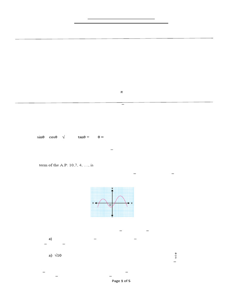 Class X - PB1 - Math Standard Q Paper 22-23 | PDF | Circle | Triangle
