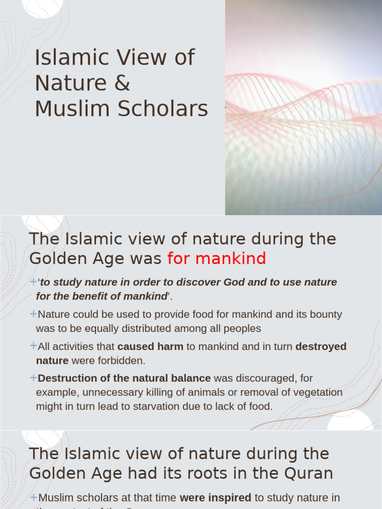 Islamic View of Nature Muslim Scholars | PDF | Religion & Spirituality