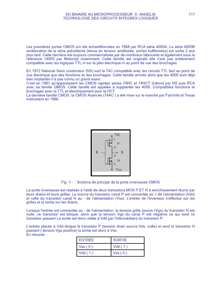 Circuits Logiques CMOS et Transistors | PDF | CMOS | Transistor