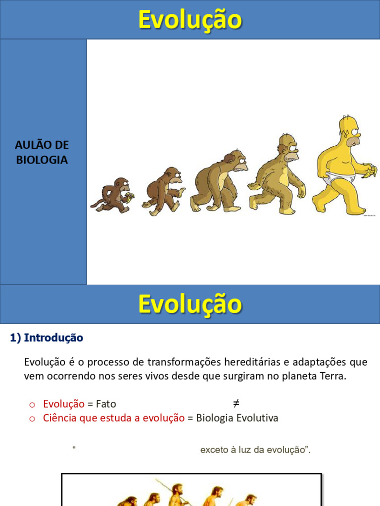 Evolução: Teorias e Evidências em Biologia | PDF | Evolução | Seleção ...