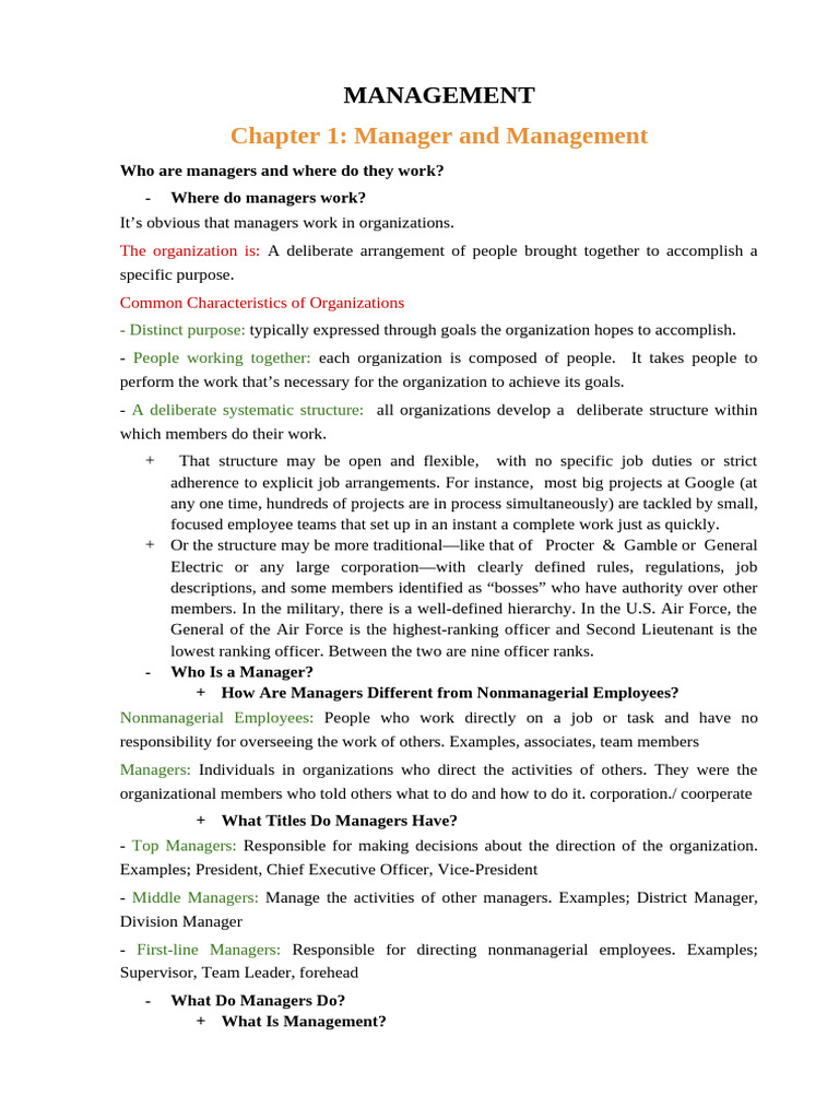 Understanding Management Roles and Functions | PDF | Decision Making ...
