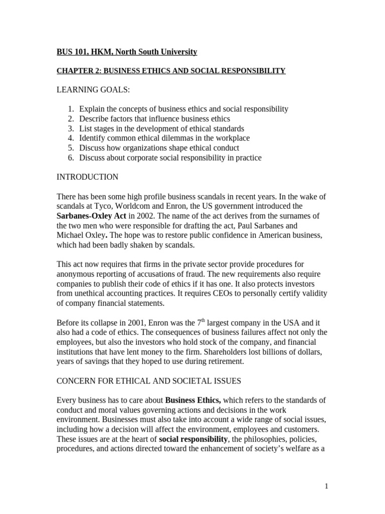 Business Ethics and Social Responsibility | PDF | Integrity ...