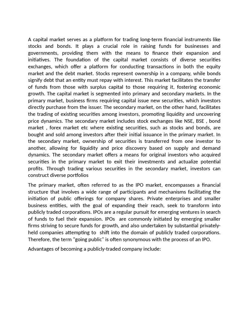 Understanding Capital Markets and IPOs | PDF | Financial Risk | Initial ...