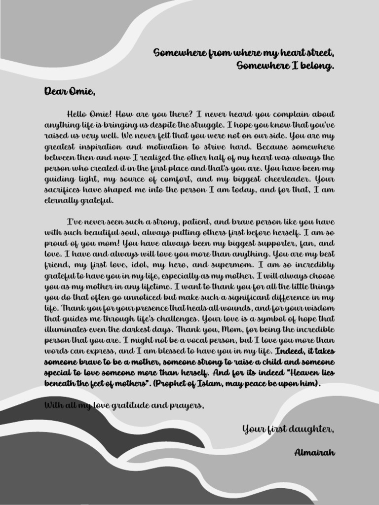 FPE LETTER | PDF | Gratitude | Religious Belief And Doctrine