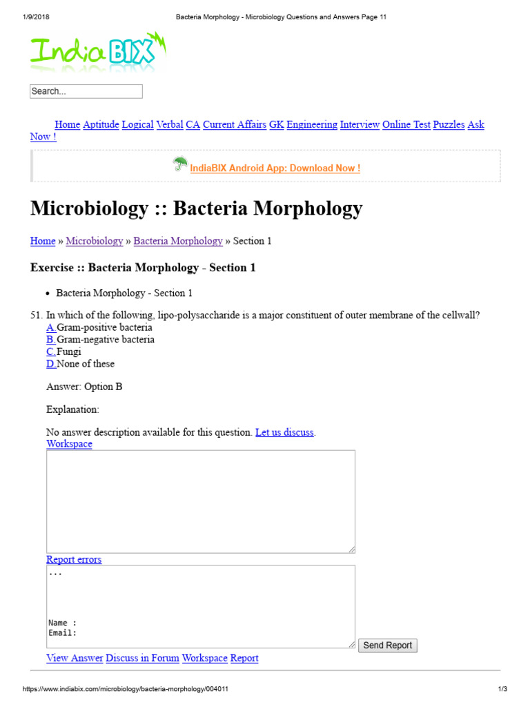 Questions and Answers Page 11 | PDF | Gram Positive Bacteria | Bacteria