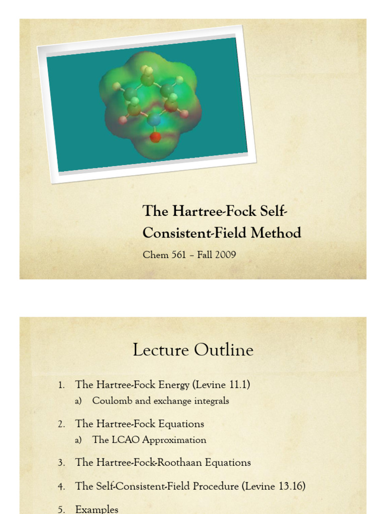 HF SCF | PDF | Hartree–Fock Method | Molecular Orbital