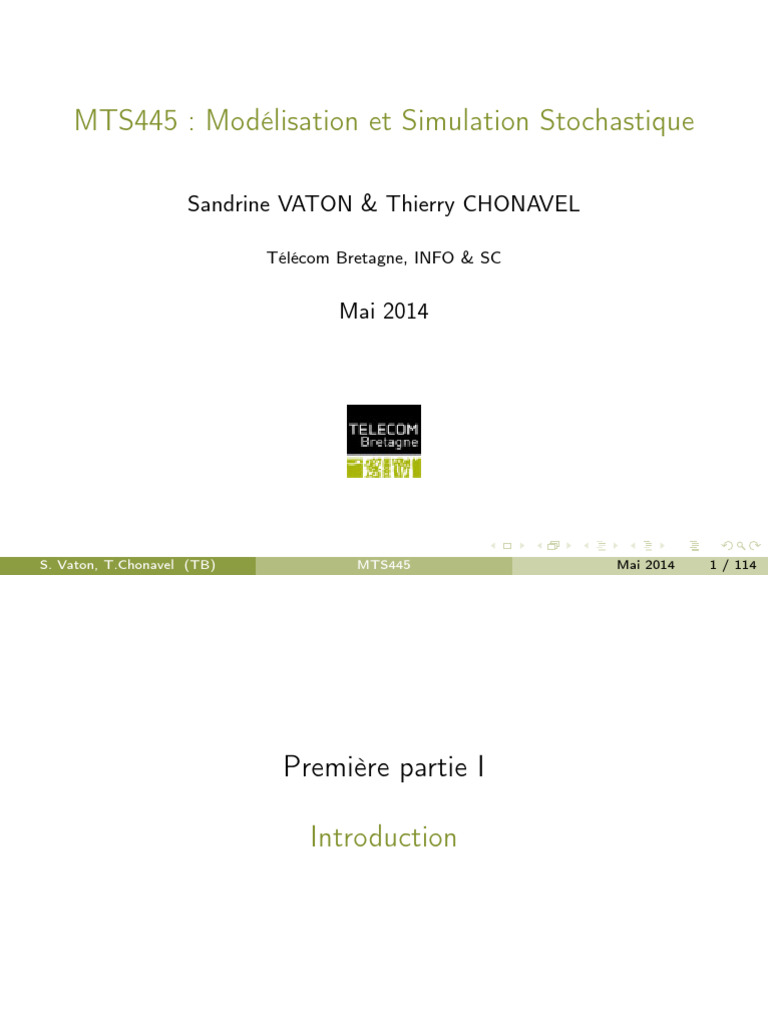 Modélisation et Simulation Stochastique | PDF | Méthode de Monte-Carlo ...