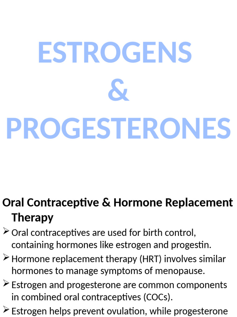 Estrogens and Progesterones - 080531 | PDF | Hormone Replacement ...