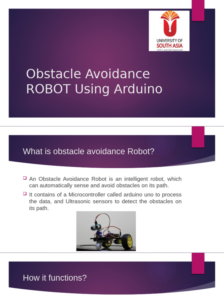 Obstacle Avoidance ROBOT Using Arduino | PDF | Arduino | Servomechanism