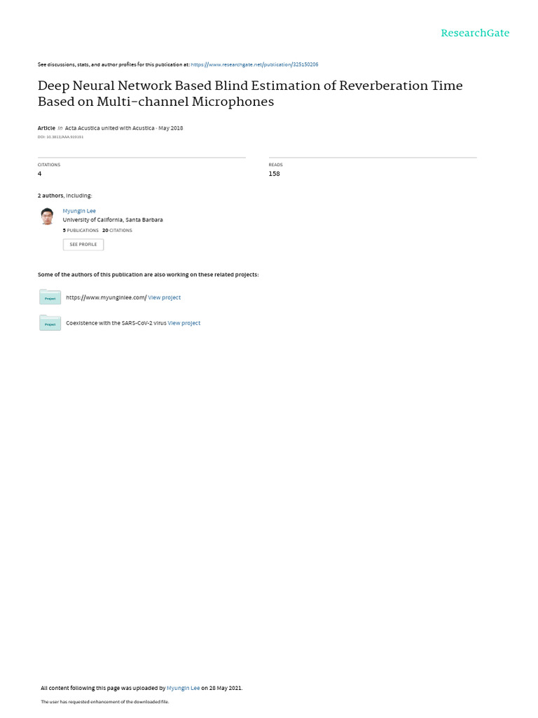 Deep Neural Network Based Bline Estimationof Reverberation Time-Baesd ...