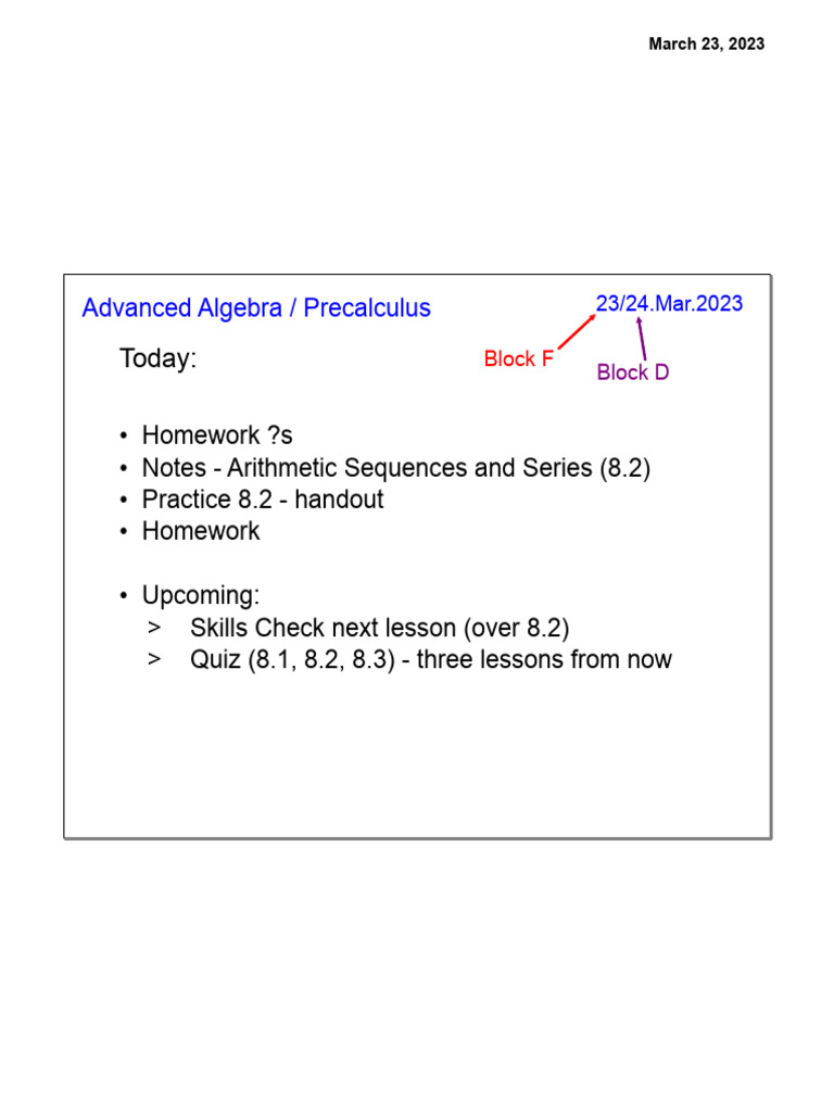 Arithmetic Sequences & Series Guide | PDF