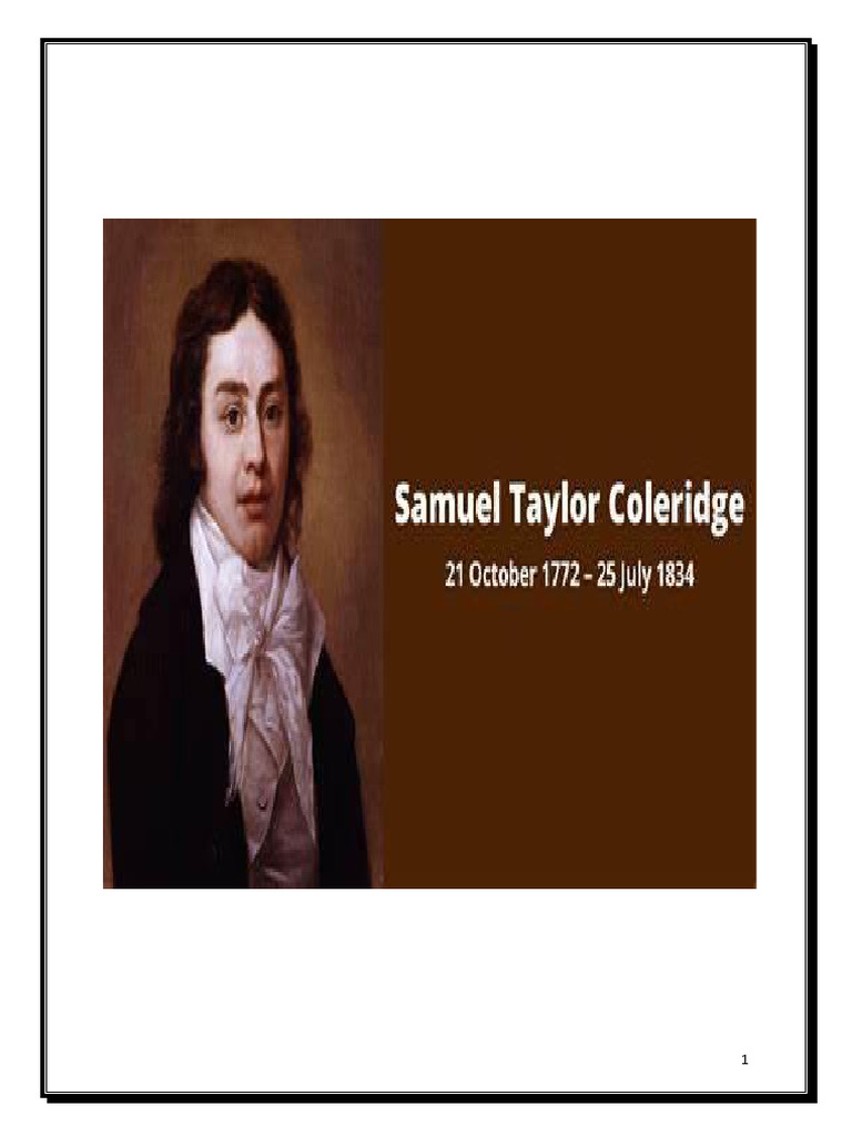 S.T. Coleridge Course Poems | PDF | Art
