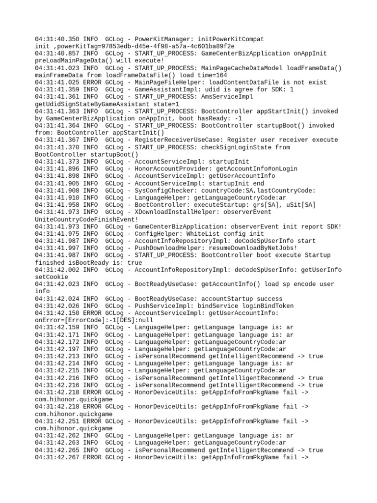 Game Center Initialization Log Analysis | PDF | Network Protocols ...