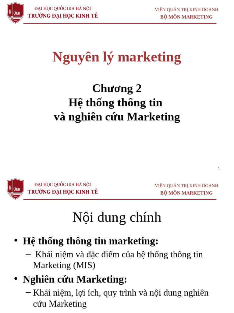 Chương 2. Hệ thống thông tin và nghiên cứu Marketing | PDF