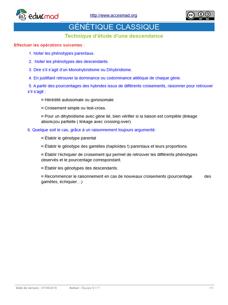 Dihybridisme : dominance et codominance | PDF