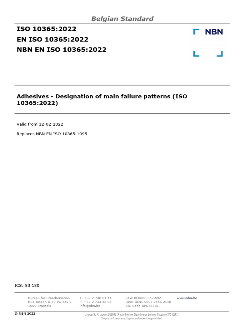 ISO 10365:2022 Adhesives Failure Patterns | PDF | International ...