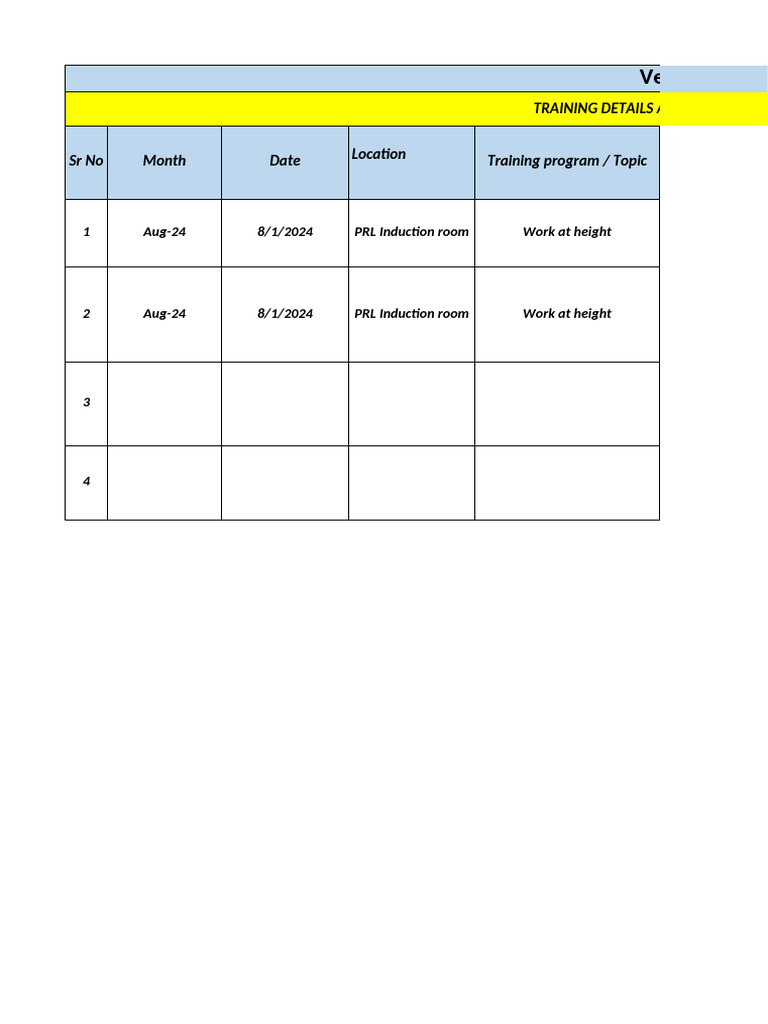 Training Hours Summary for August 2024 | PDF