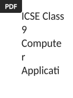 ICSE Class 9 Computer Applications Sample Question Papers | PDF ...