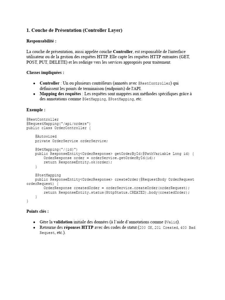 Architecture API Spring Boot REST | PDF | Bases de données ...