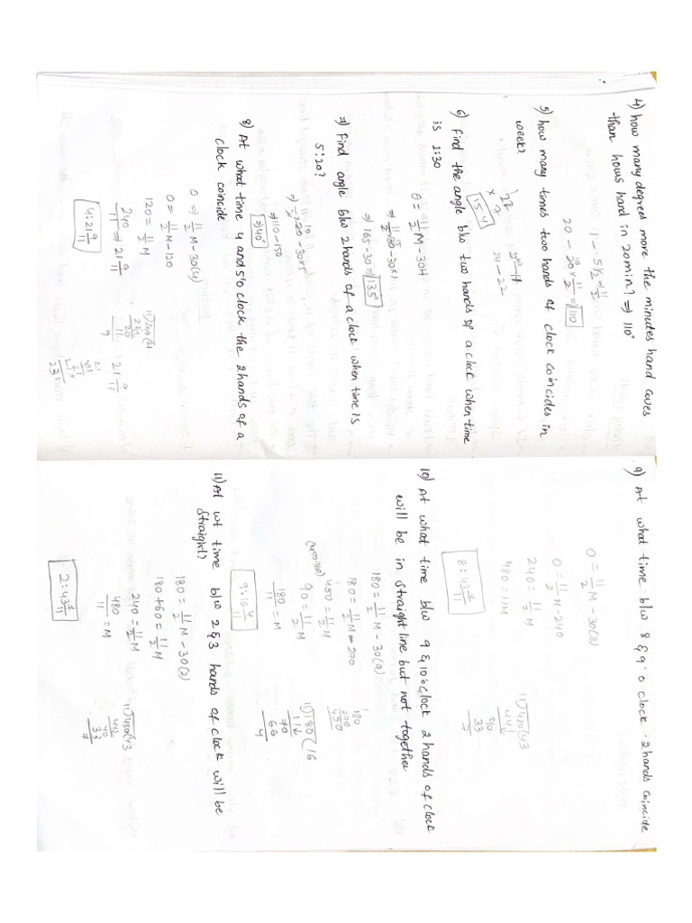 4) How Many Degrees More The Minutes Hand Coves | PDF
