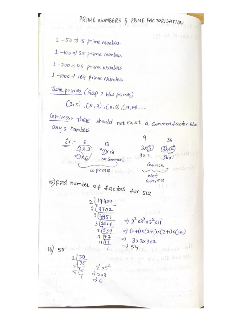 Prime Numbers & Prime Factorisation | PDF