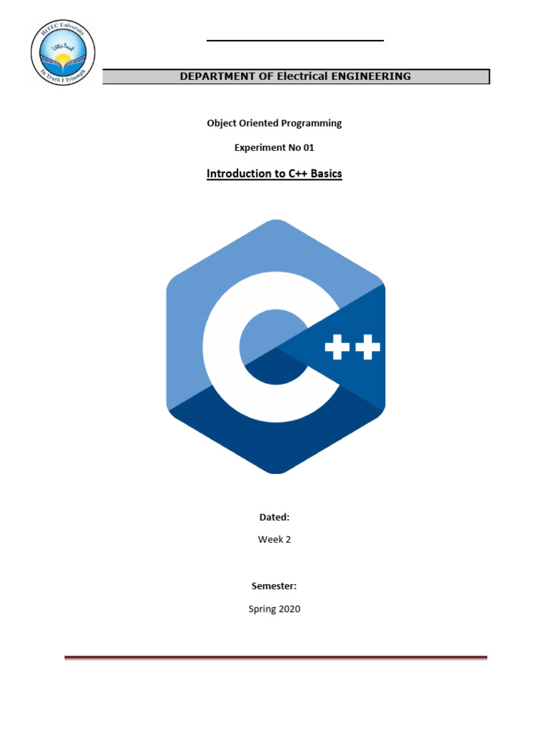 Lab Manual No 01 | PDF | C++ | Computer Program