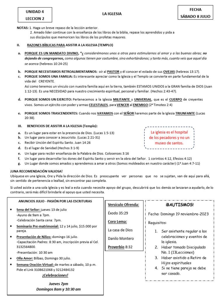 Clase 2 - LA IGLESIA | PDF | Iglesia cristiana | Teología