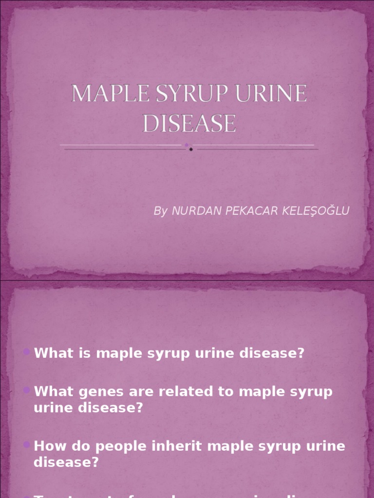 Maple Syrup Urine Disease Human Diseases And Disorders Epidemiology