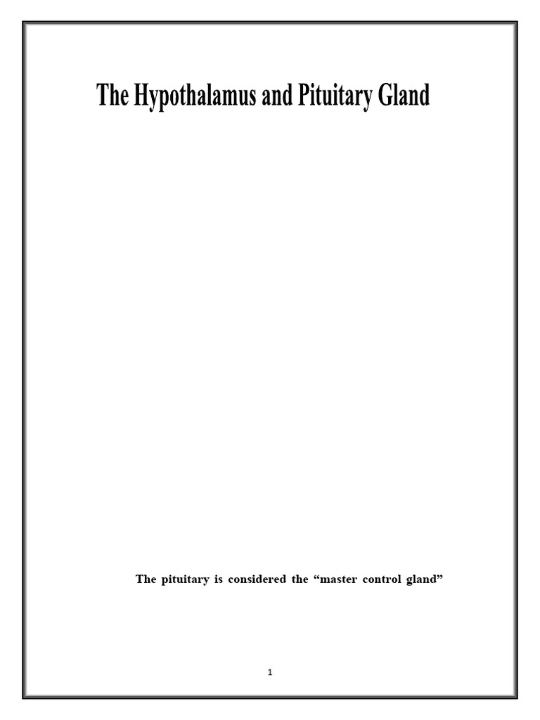 Hypothalamus and Pituitary Functions | PDF | Luteinizing Hormone ...
