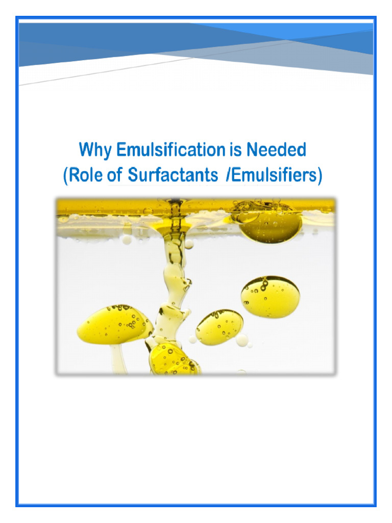 Why Emulsification Is Needed | PDF | Small Intestine | Bile