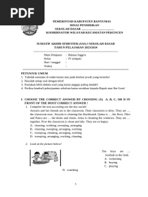 A. Soal Bahasa Inggris Sas 1 Kelas 4
