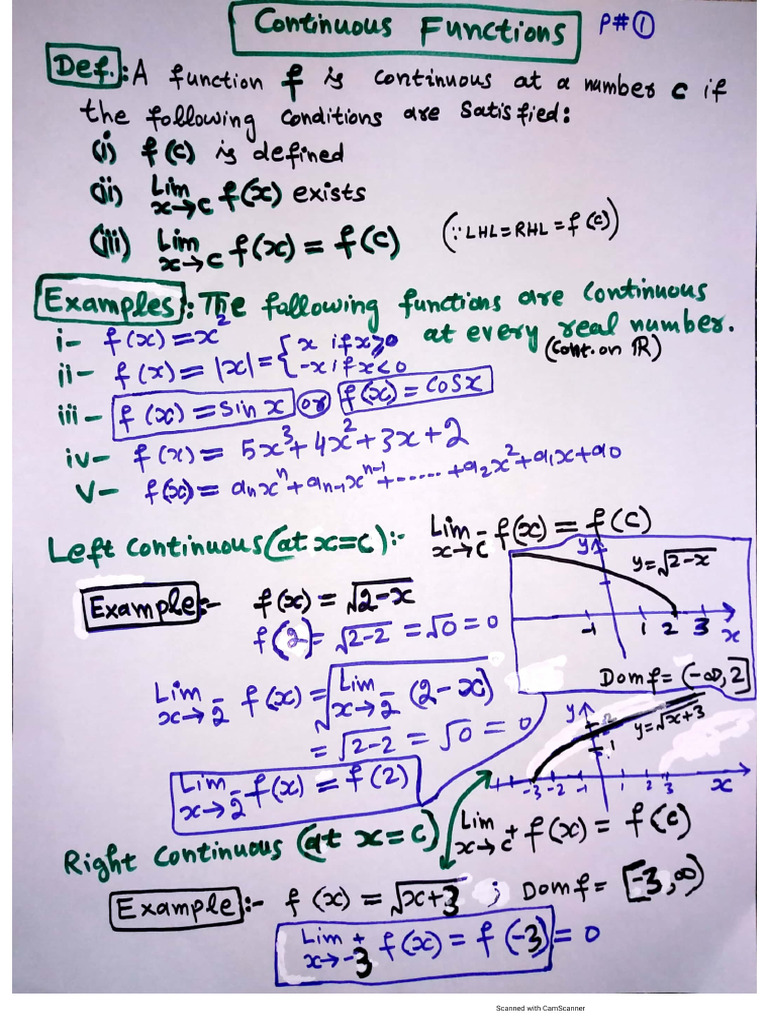 2.5 Continuous Functions and IVT (15-Nov-2020) | PDF