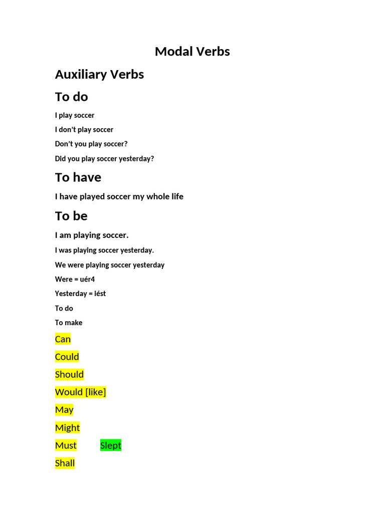 Modal Verbs Pdf Syntax Semantics
