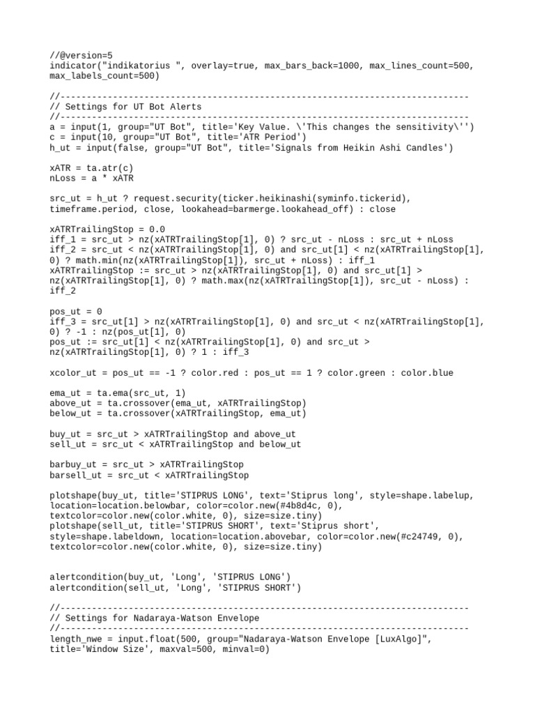 UT Bot Trading Indicator Guide | PDF