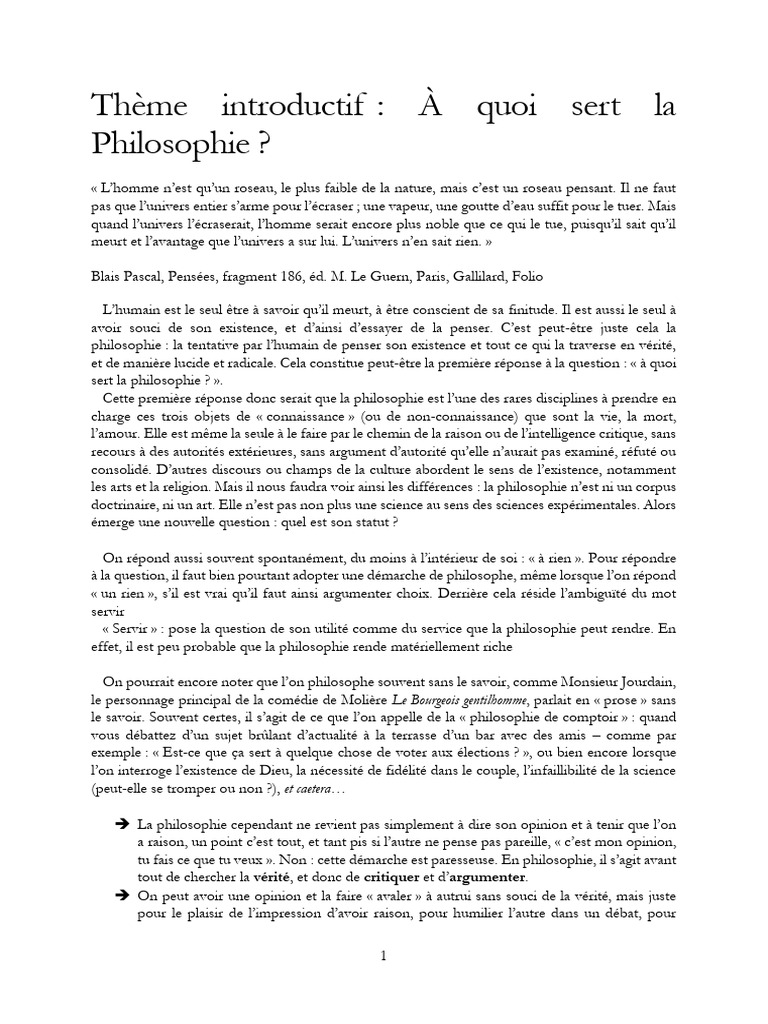 Rôle et définition de la philosophie | PDF | Science | Vérité