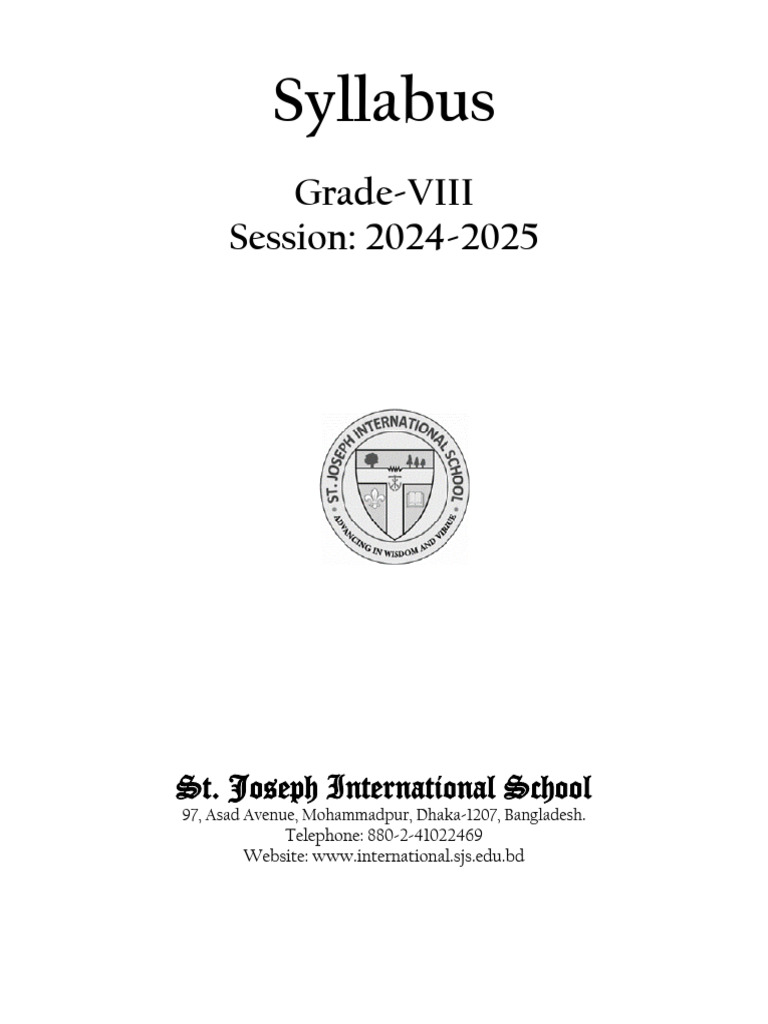 Grade 8 syllabus 24 25 session pdf chemistry chemical compounds