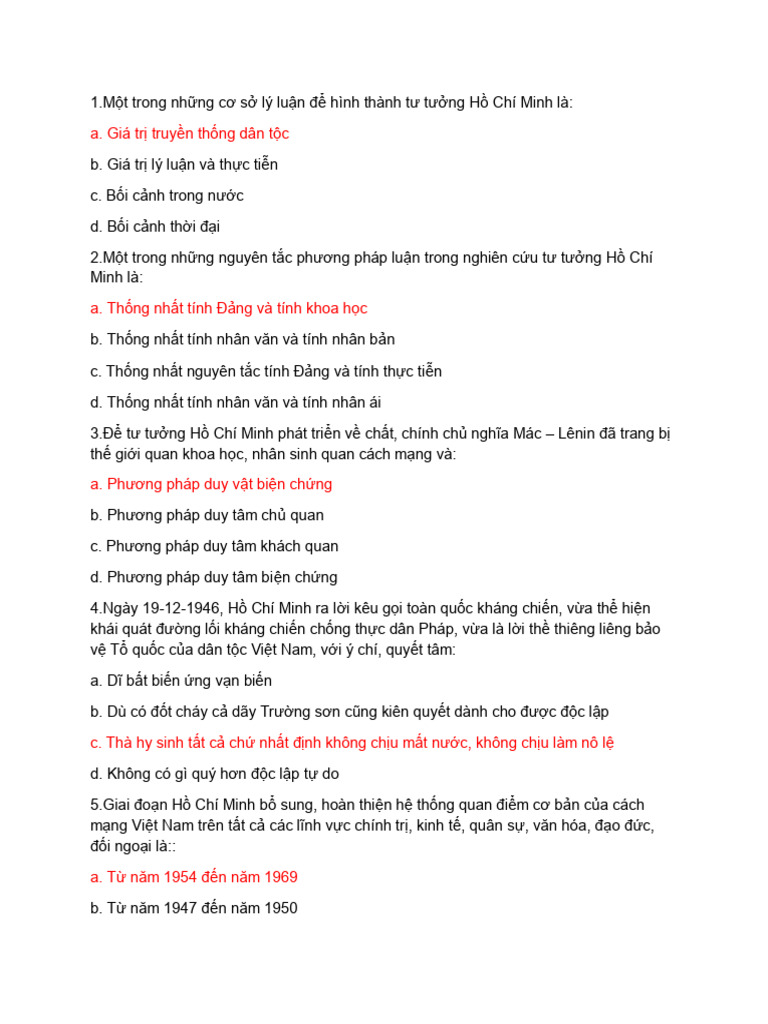 TTHCM-ĐỀ-CƯƠNG 2 | PDF