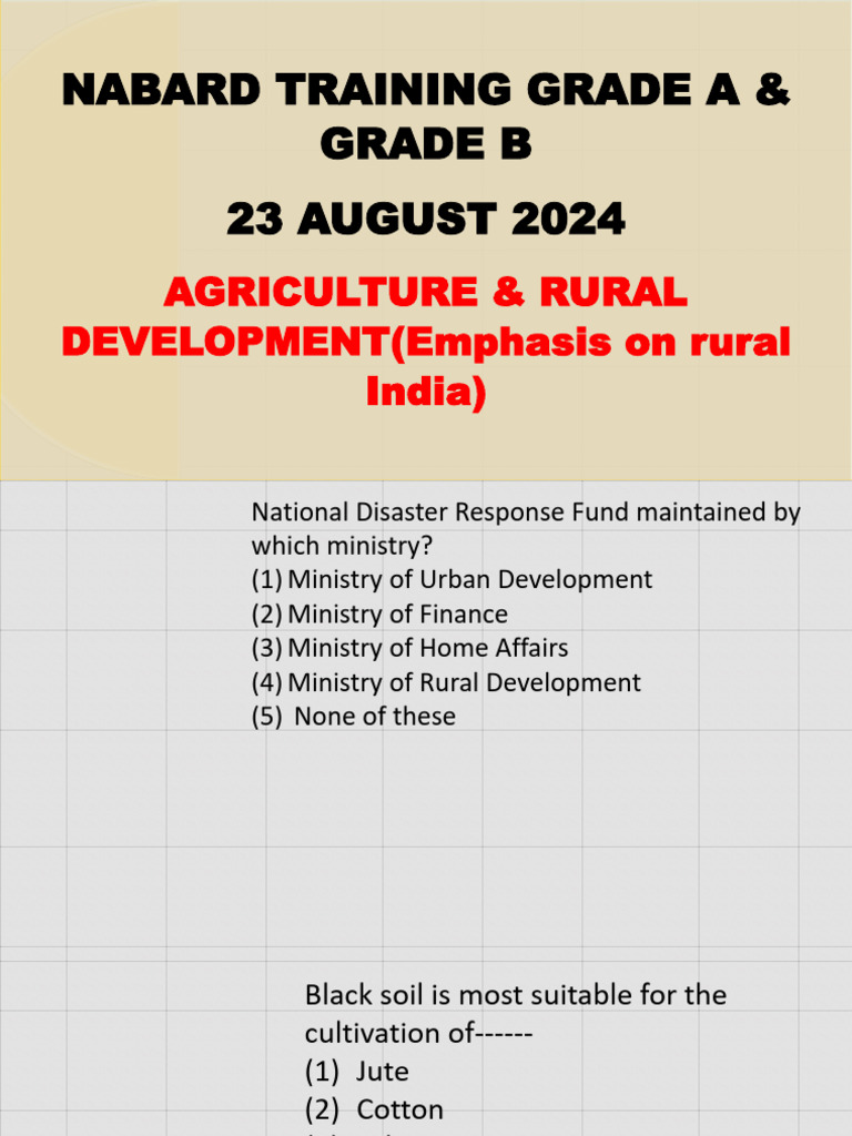 NABARD Training: Agriculture & Rural Development | PDF